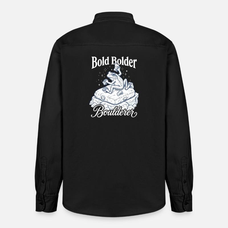 Bouldering Bold Bolder Boulderer - Chemise unisexe coupe décontractée bio Stanley/Stella - noir délavé