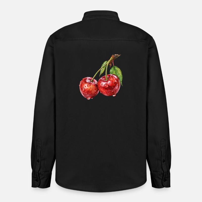 Kirsche - Relaxed Fit Unisex Organic Hemd von Stanley/Stella - washed Black