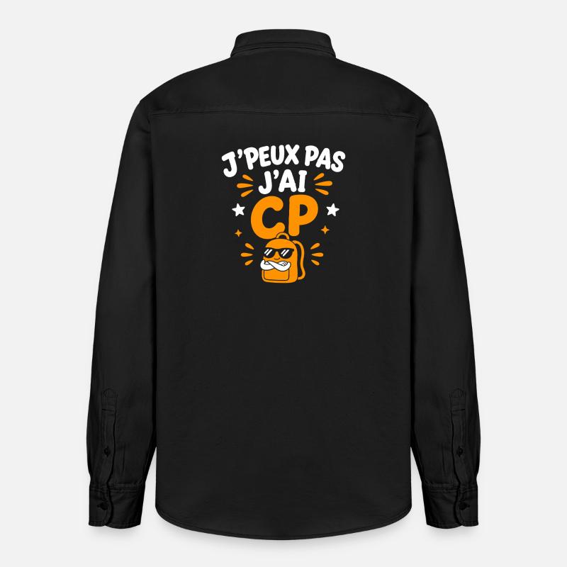 J'peux pas j'ai CP - Chemise unisexe coupe décontractée bio Stanley/Stella - noir délavé