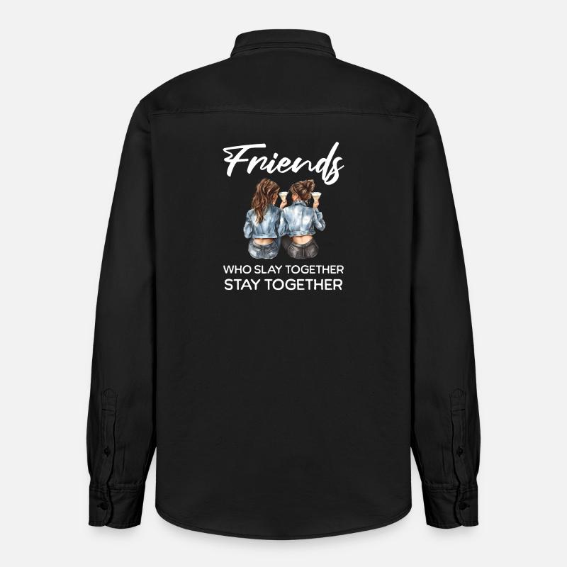 Les amis tuent ensemble - Chemise unisexe coupe décontractée bio Stanley/Stella - noir délavé