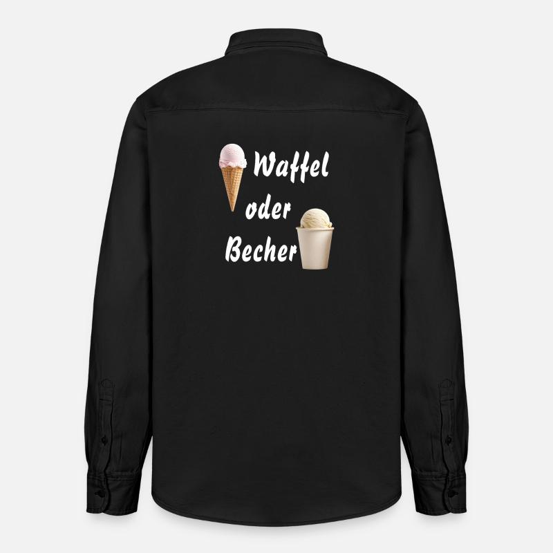 EIS WAFFEL ODER BECHER - Relaxed Fit Unisex Organic Hemd von Stanley/Stella - washed Black