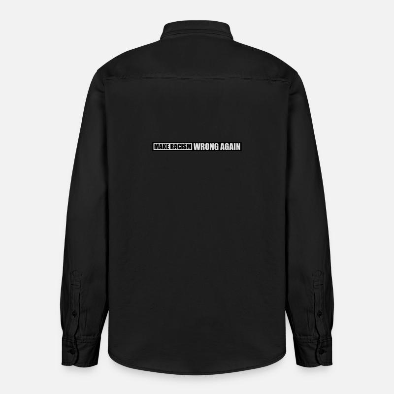 make racism wrong again - Relaxed Fit Unisex Organic Hemd von Stanley/Stella - washed Black