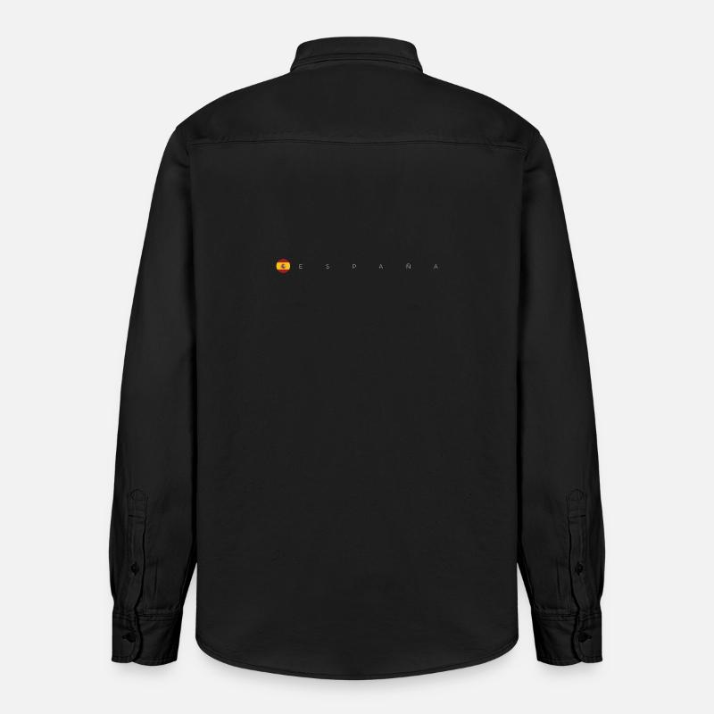 Emblème du drapeau de l’Espagne - Chemise unisexe coupe décontractée bio Stanley/Stella - noir délavé