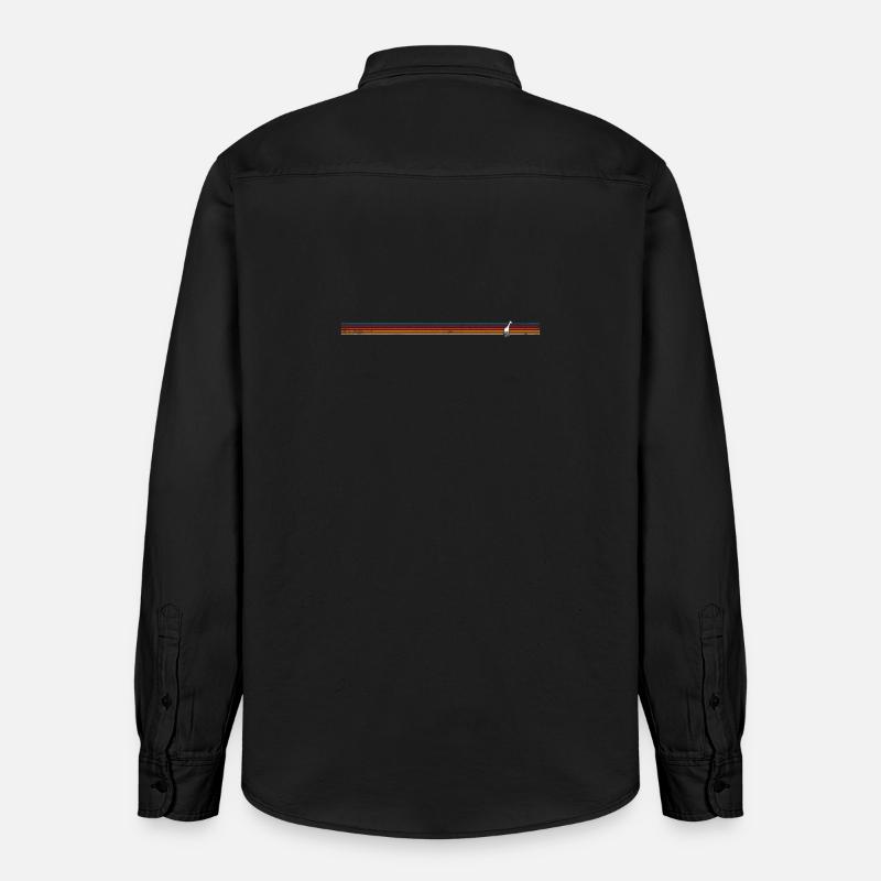 Giraffe auf bunter Streifenhintergrund - Relaxed Fit Unisex Organic Hemd von Stanley/Stella - washed Black