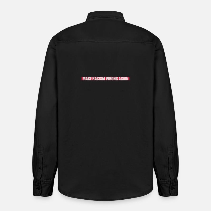 make racism wrong again - Relaxed Fit Unisex Organic Hemd von Stanley/Stella - washed Black