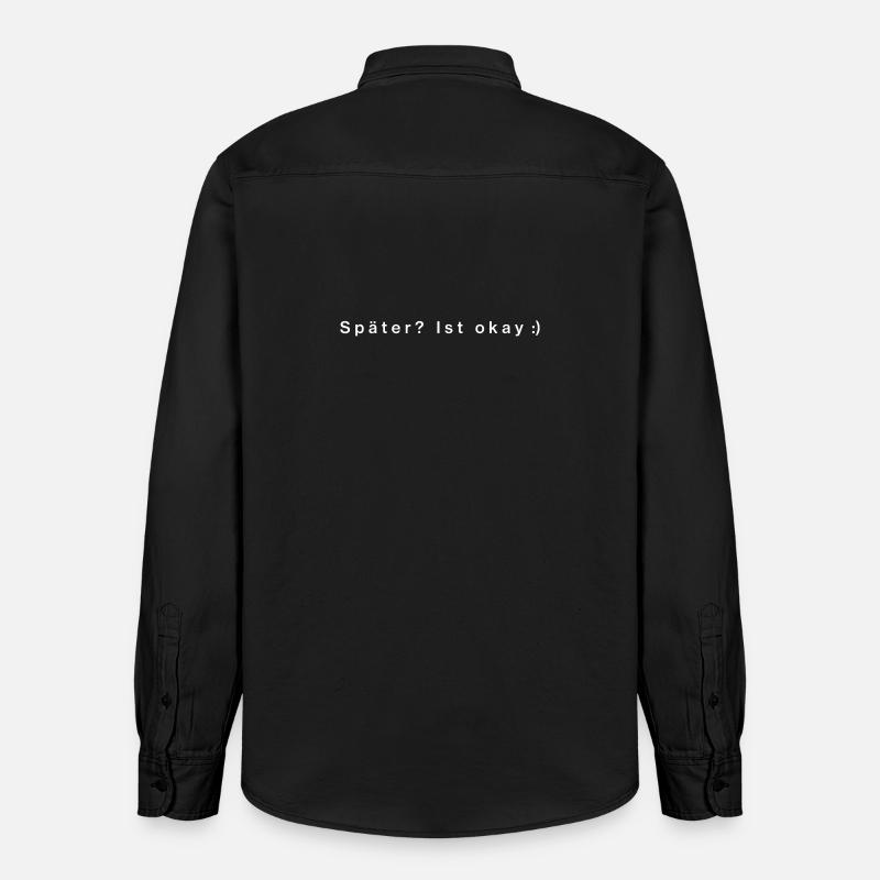 Plus tard ? Ça va - Chemise unisexe coupe décontractée bio Stanley/Stella - noir délavé