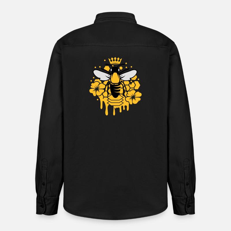 Une abeille avec une couronne - Chemise unisexe coupe décontractée bio Stanley/Stella - noir délavé