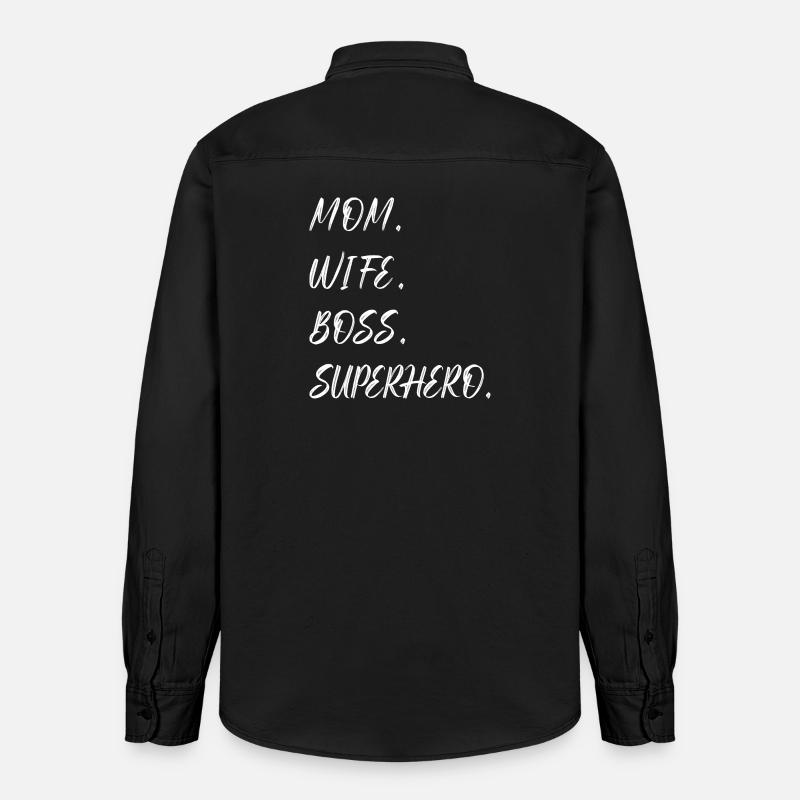 Mama Ehefrau Superheld - Relaxed Fit Unisex Organic Hemd von Stanley/Stella - washed Black