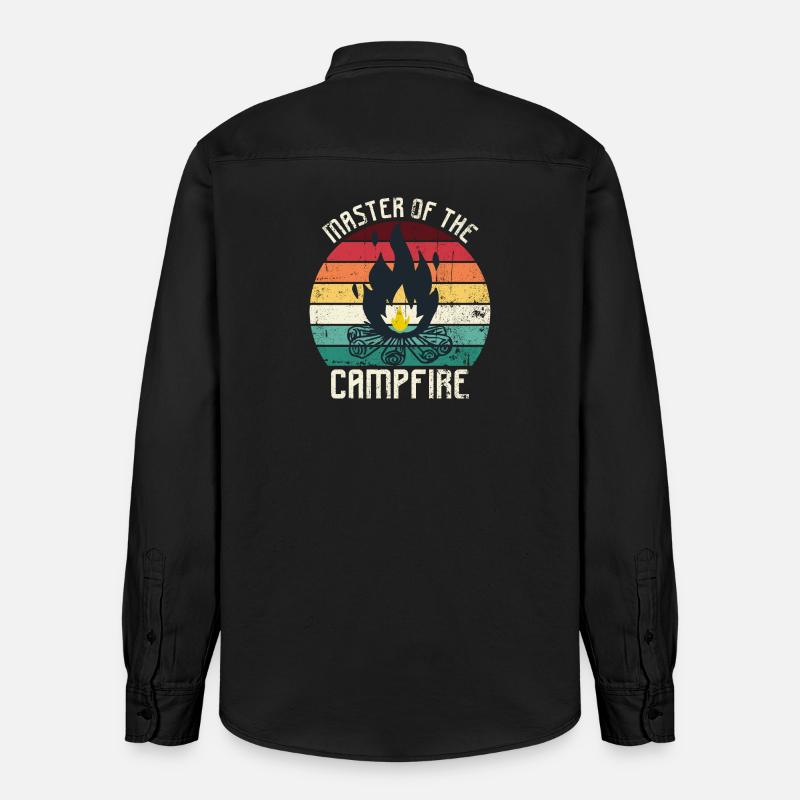 Maître du feu de camp - Chemise unisexe coupe décontractée bio Stanley/Stella - noir délavé