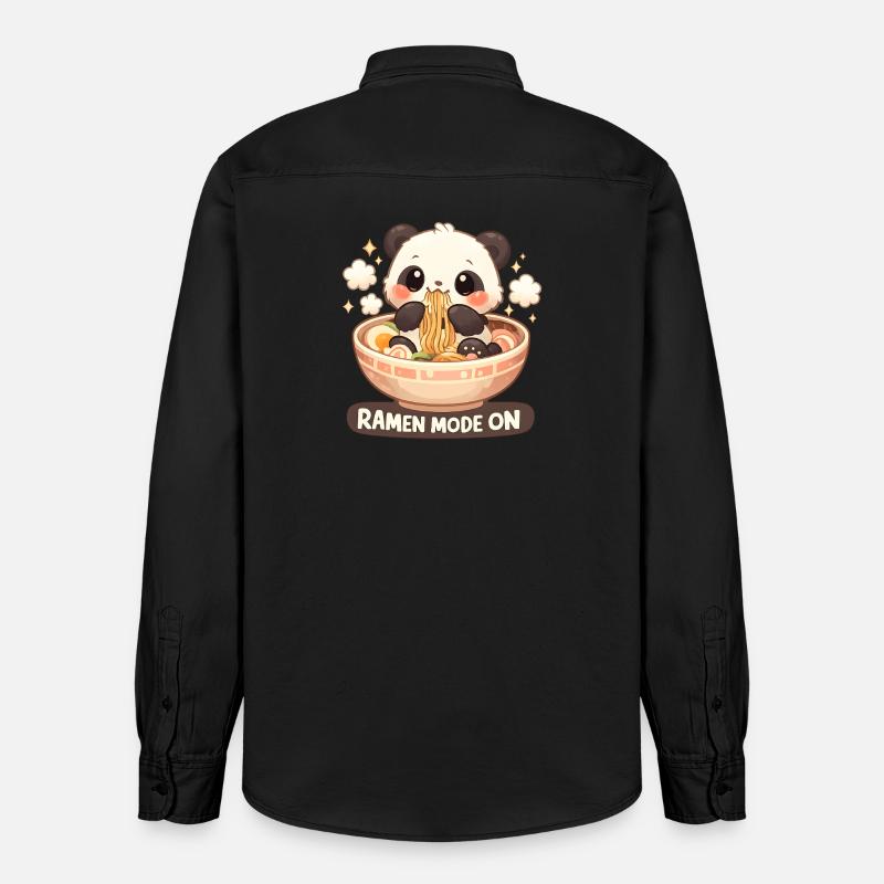 Ramen Panda Mode Activé - Chemise unisexe coupe décontractée bio Stanley/Stella - noir délavé