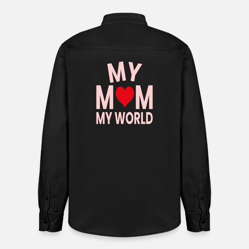 Ma mère, mon monde - Chemise unisexe coupe décontractée bio Stanley/Stella - noir délavé
