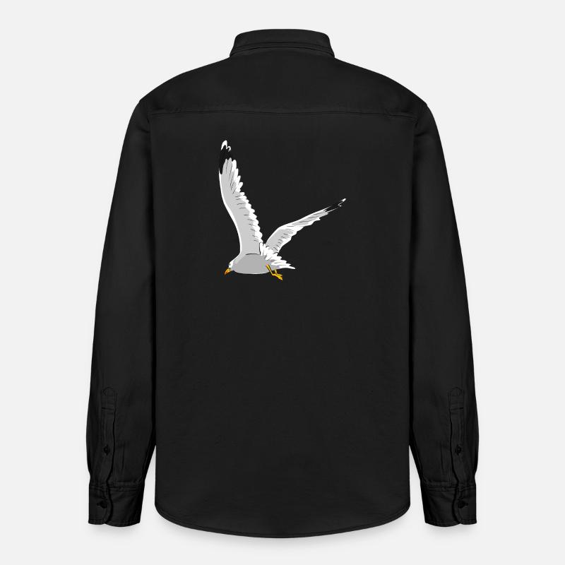 Möwe im Flug - Relaxed Fit Unisex Organic Hemd von Stanley/Stella - washed Black