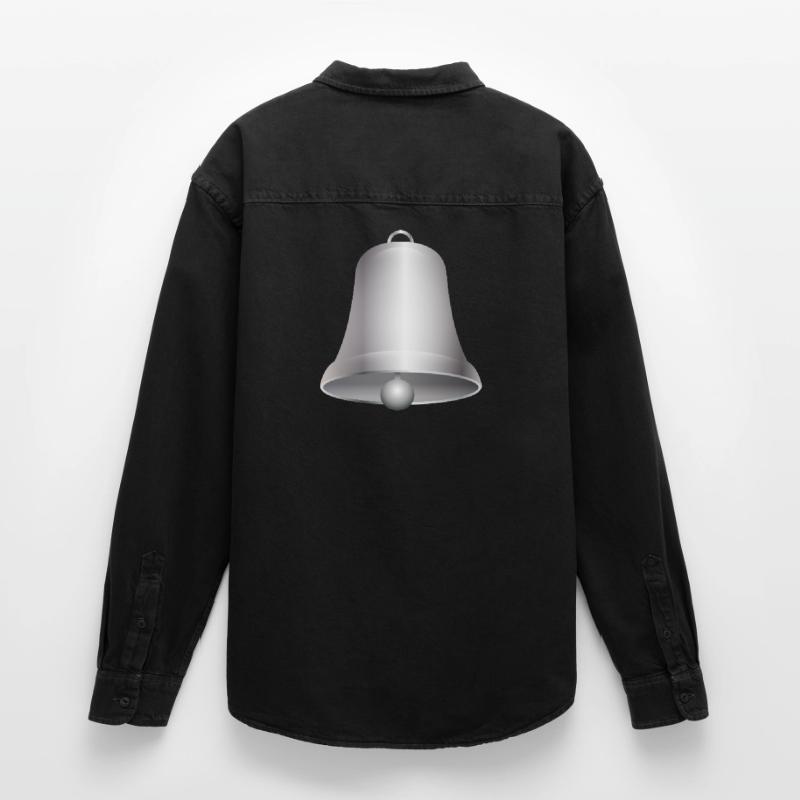 große silberfarbene Kirchen Glocke oder Glöckchen Relaxed Fit Unisex Organic Hemd von Stanley/Stella