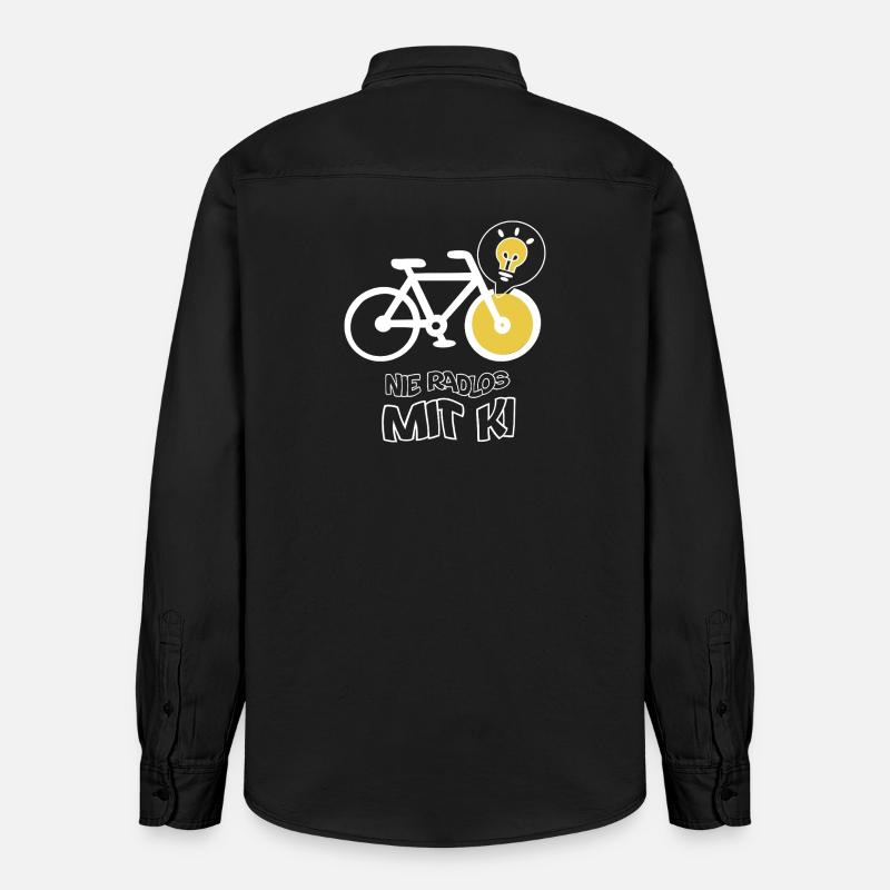 Vélo créatif avec design d’ampoule - Chemise unisexe coupe décontractée bio Stanley/Stella - noir délavé