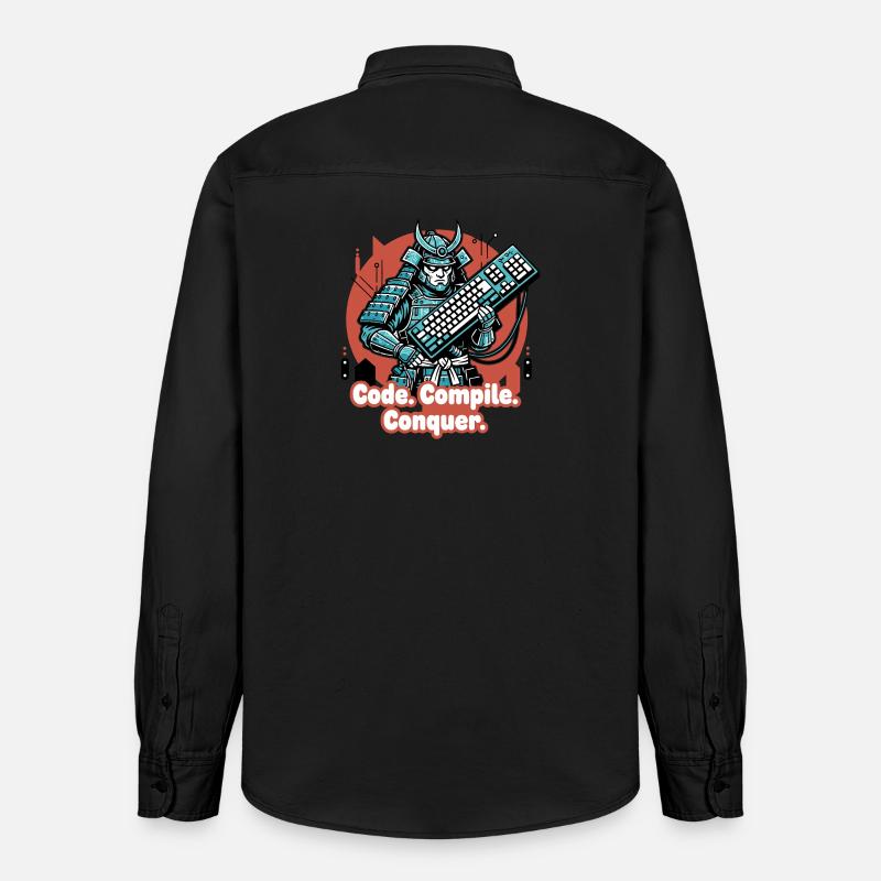 Code Battle Samurai avec clavier - Chemise unisexe coupe décontractée bio Stanley/Stella - noir délavé