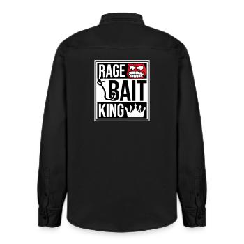 Rage Bait King Online Troll Attention Fun - Relaxed Fit Unisex Organic Shirt by Stanley/Stella - washed black - Back - AI Model Male 178 light (178cm)