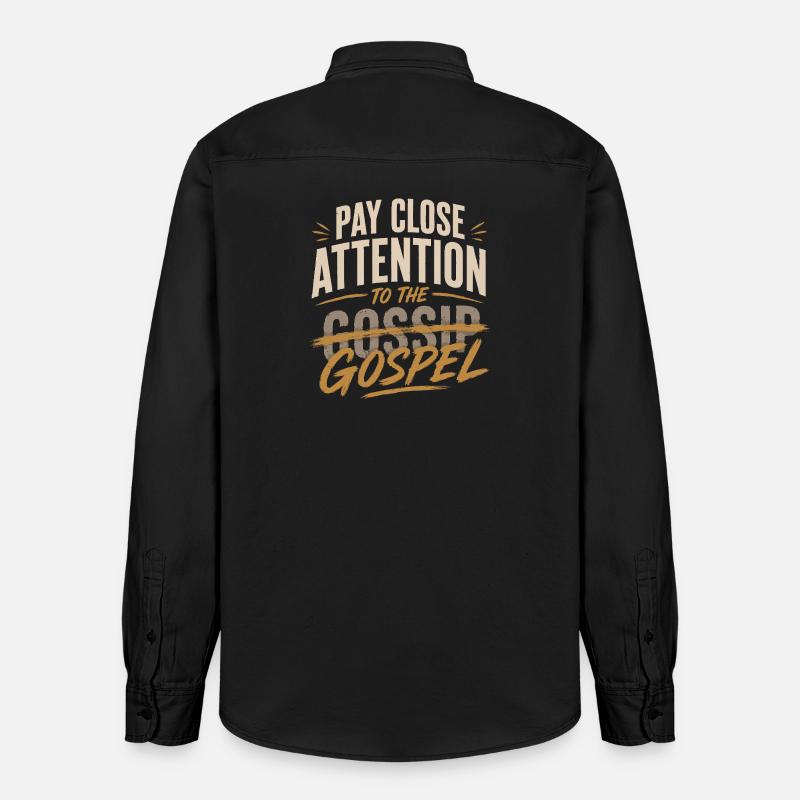 N’écoute pas les ragots - Chemise unisexe coupe décontractée bio Stanley/Stella - noir délavé
