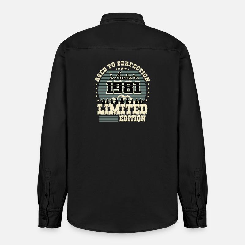 Édition limitée 1981 - Chemise unisexe coupe décontractée bio Stanley/Stella - noir délavé