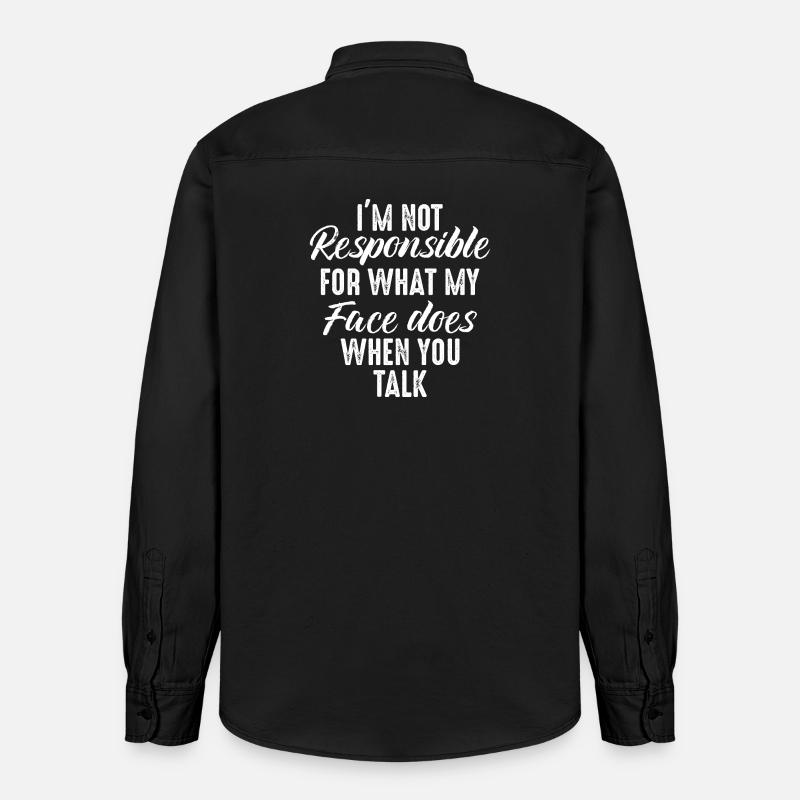 Visage non responsable quand vous parlez - Chemise unisexe coupe décontractée bio Stanley/Stella - noir délavé