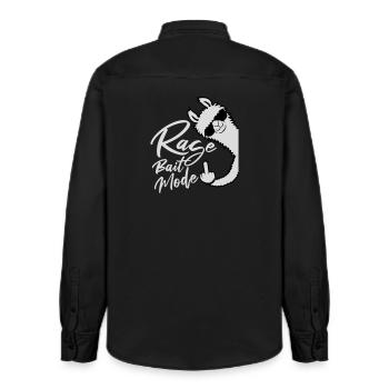 Rage Bait Llama Alpaca Sunglasses Middle Finger - Relaxed Fit Unisex Organic Shirt by Stanley/Stella - washed black - Back - AI Model Male 178 light (178cm)