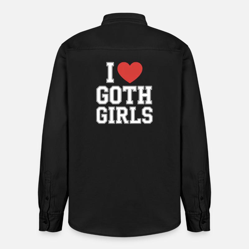J’aime les filles gothiques - Chemise unisexe coupe décontractée bio Stanley/Stella - noir délavé
