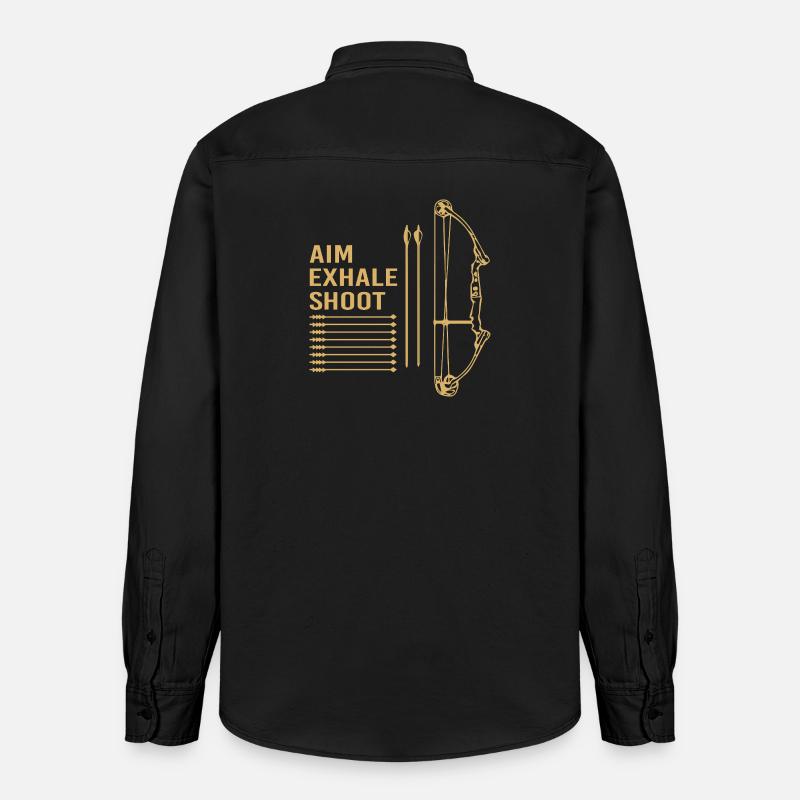 Bogenschütze Bogen Bogenschießen - Relaxed Fit Unisex Organic Hemd von Stanley/Stella - washed Black
