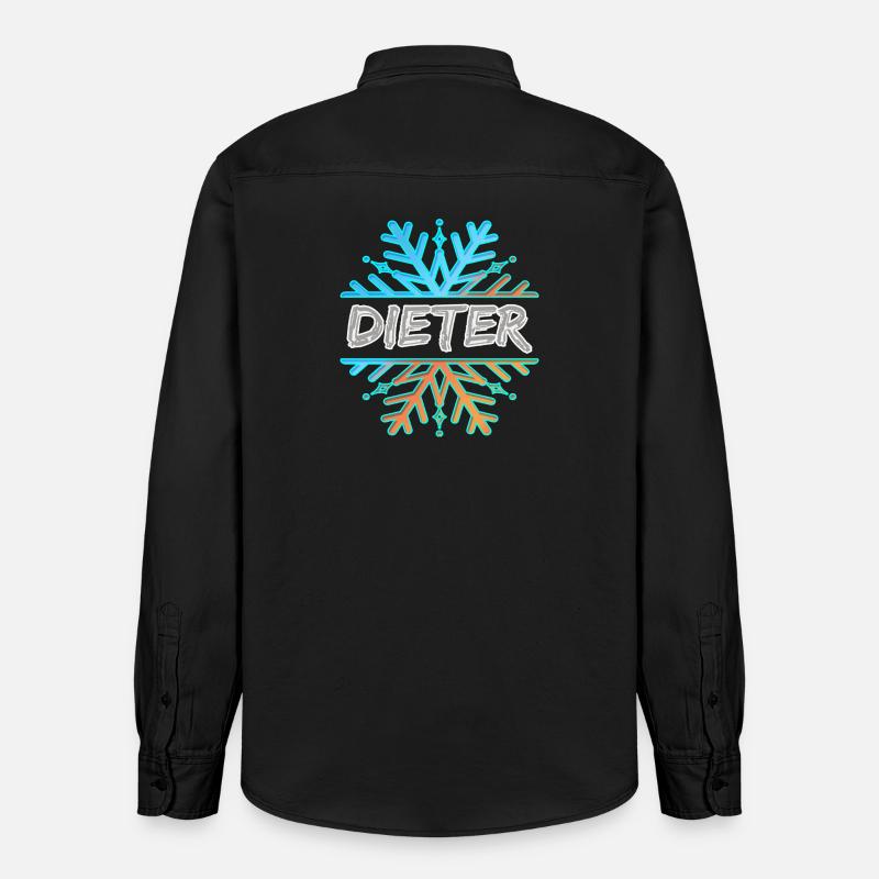 Prénom Dieter - Chemise unisexe coupe décontractée bio Stanley/Stella - noir délavé
