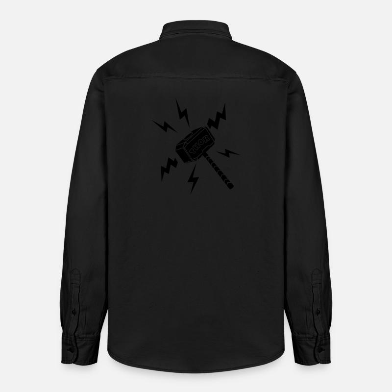 Thor-Hammer mit Text THOR - Relaxed Fit Unisex Organic Hemd von Stanley/Stella - washed Black