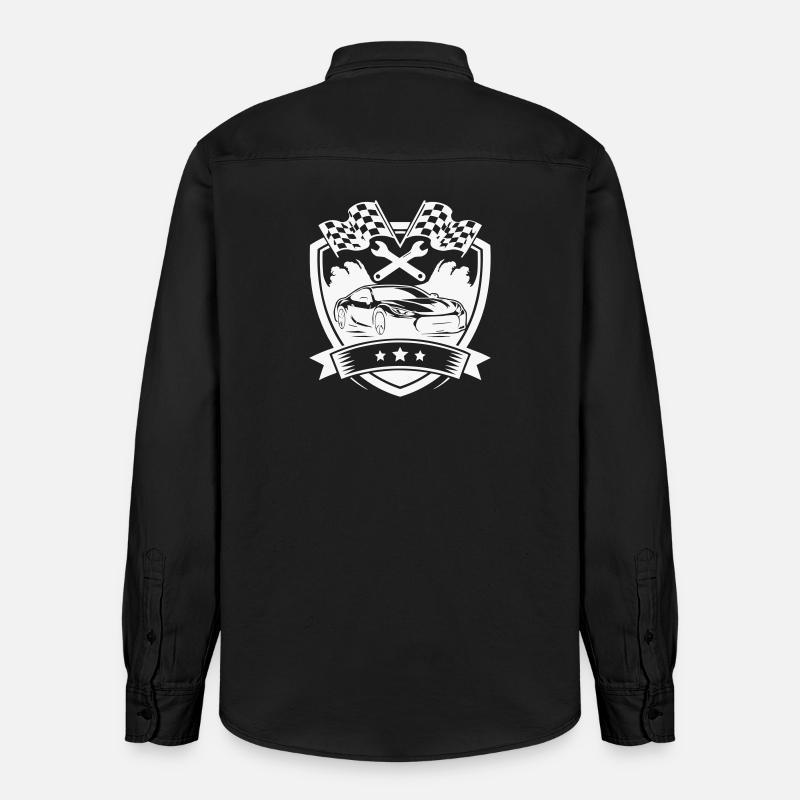 Auto KFZ Shield Logo - Relaxed Fit Unisex Organic Hemd von Stanley/Stella - washed Black