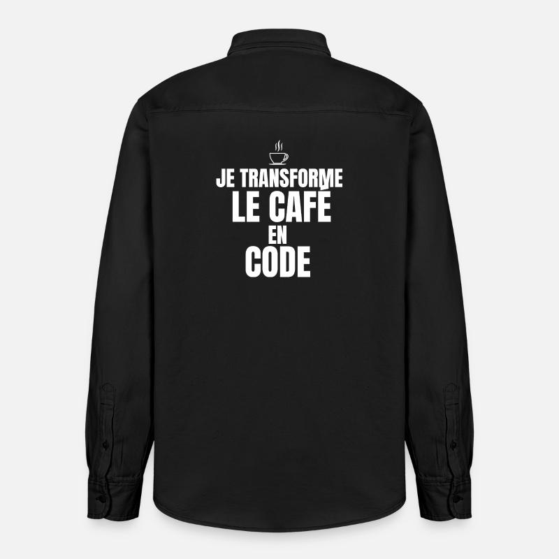 I turn coffee into code - Relaxed Fit Unisex Organic Shirt by Stanley/Stella - washed black