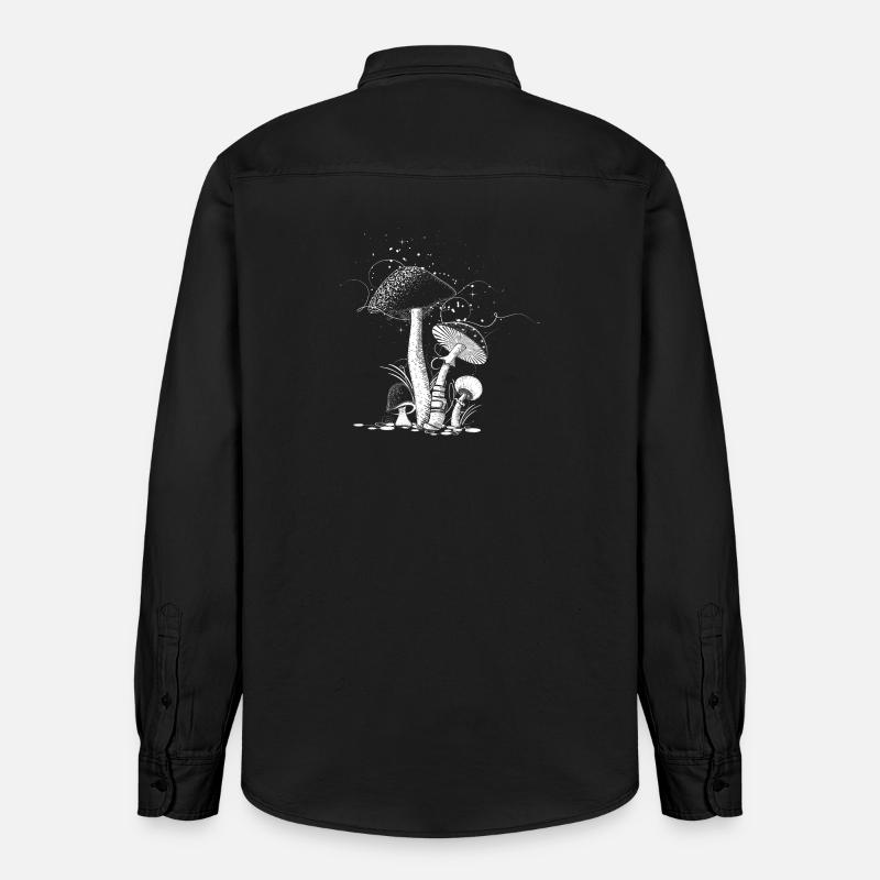 vier Pilze - Relaxed Fit Unisex Organic Hemd von Stanley/Stella - washed Black