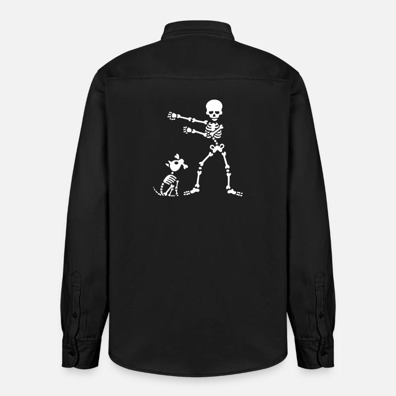 Flossing floss like a boss squelette chien danse - Chemise unisexe coupe décontractée bio Stanley/Stella - noir délavé