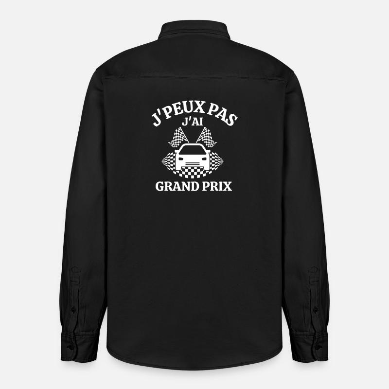 course automobile, circuit automobile, grand prix - Chemise unisexe coupe décontractée bio Stanley/Stella - noir délavé