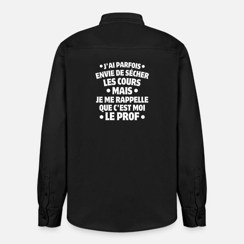 professeur, enseignant, je suis professeur - Chemise unisexe coupe décontractée bio Stanley/Stella - noir délavé