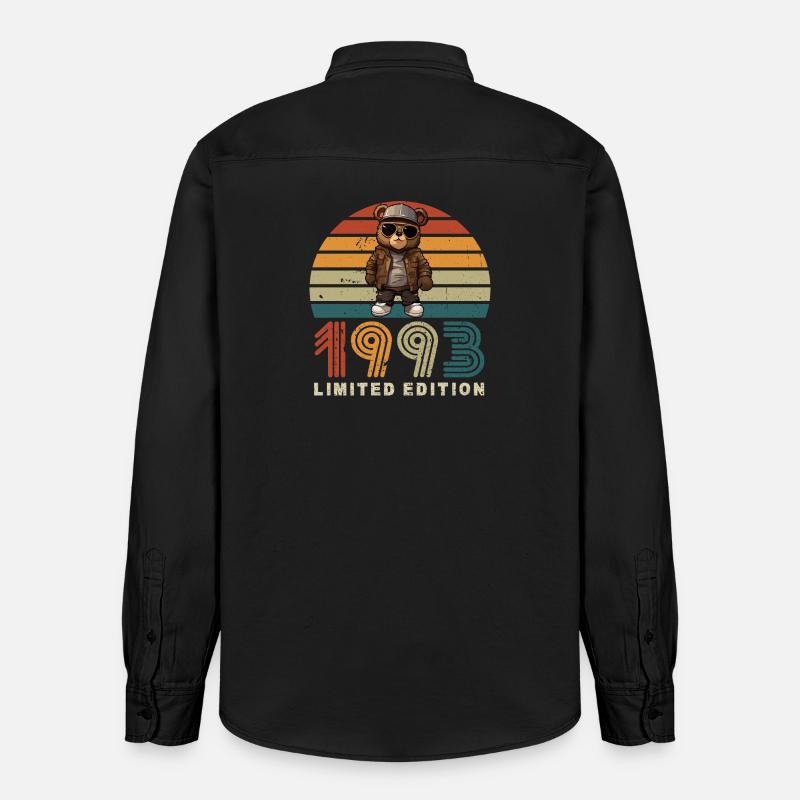 Édition limitée 1993 Année de construction Anniversaire Rétro - Chemise unisexe coupe décontractée bio Stanley/Stella - noir délavé