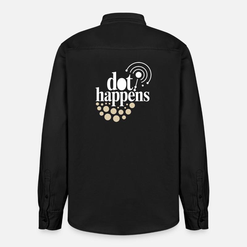 Dot Happens Morse Code Fun - Relaxed Fit Unisex Organic Shirt by Stanley/Stella - washed black