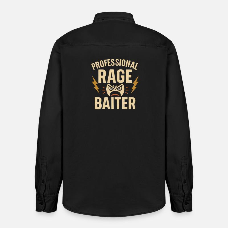 Rage Baiter professionnel, drôle de dicton - Chemise unisexe coupe décontractée bio Stanley/Stella - noir délavé