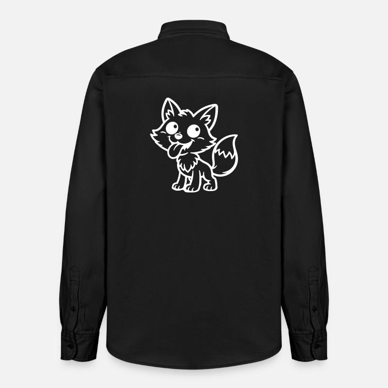 Fuchs Comic Lustig - Relaxed Fit Unisex Organic Hemd von Stanley/Stella - washed Black