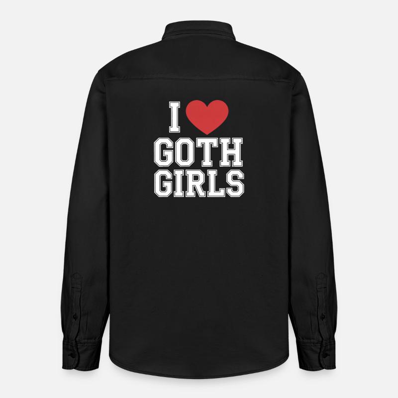 J’aime les filles gothiques - Chemise unisexe coupe décontractée bio Stanley/Stella - noir délavé