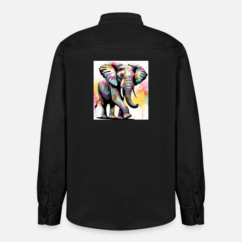 éléphant - Chemise unisexe coupe décontractée bio Stanley/Stella - noir délavé