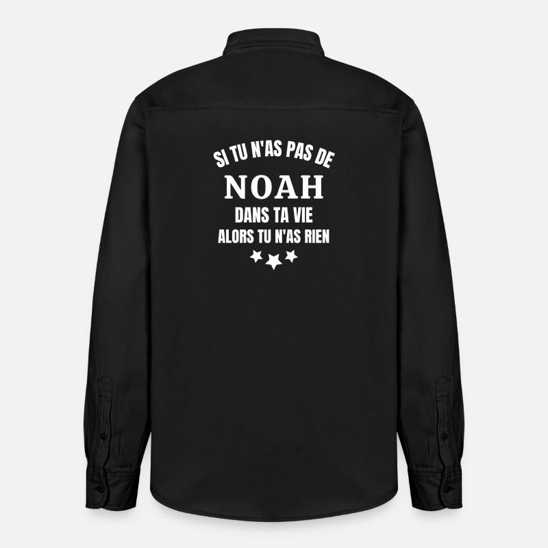 Noah, prénom Noah, anniversaire Noah - Chemise unisexe coupe décontractée bio Stanley/Stella - noir délavé