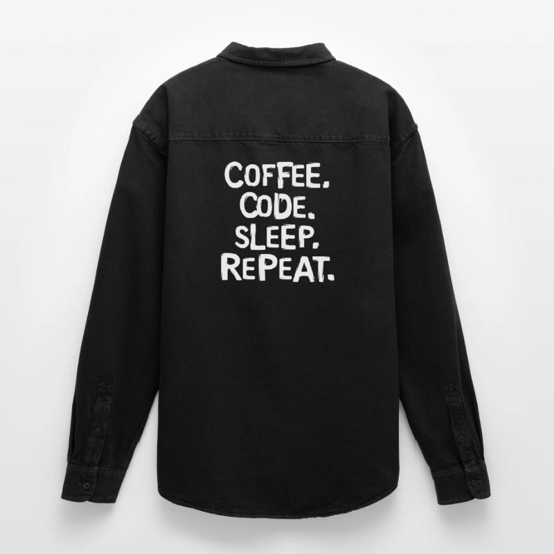 coffee code sleep - repeat Programmierer Arbeit Relaxed Fit Unisex Organic Hemd von Stanley/Stella
