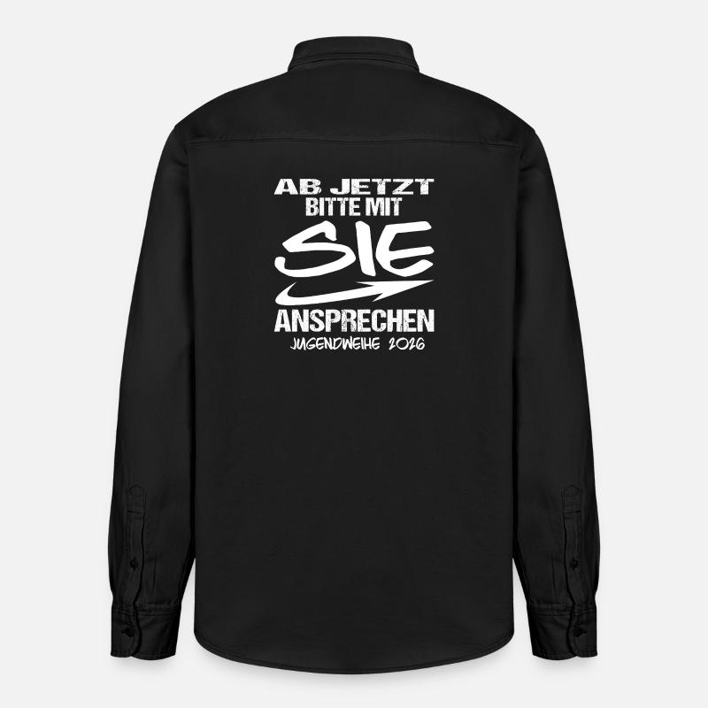 Jugendweihe - Jugendweihe 2026 - Chemise unisexe coupe décontractée bio Stanley/Stella - noir délavé