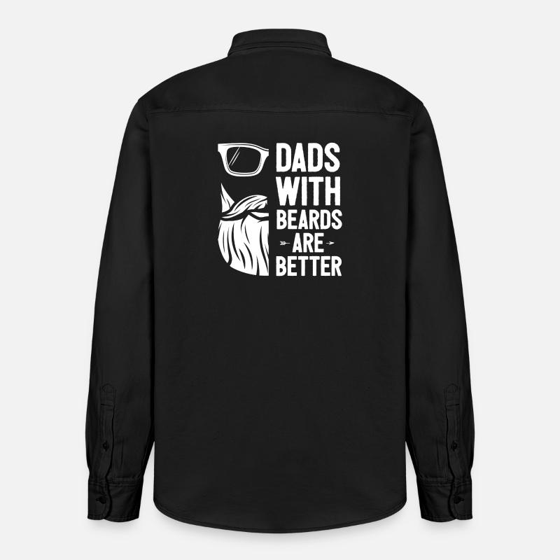 Väter mit Bärten sind besser - Relaxed Fit Unisex Organic Hemd von Stanley/Stella - washed Black