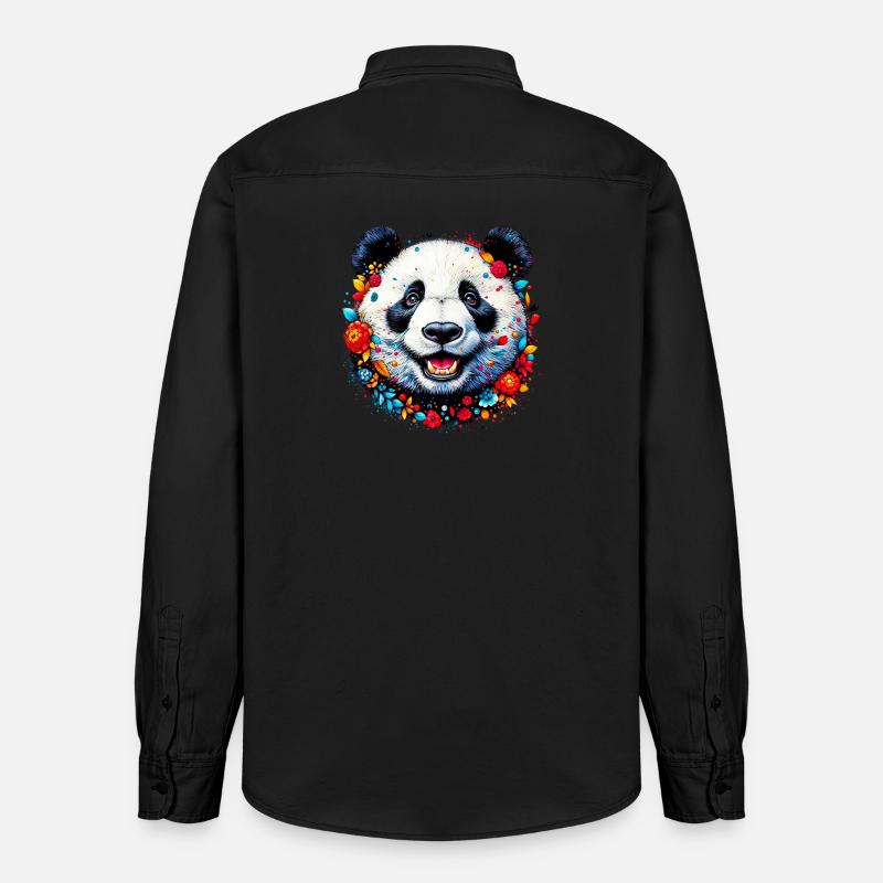 Panda - Chemise unisexe coupe décontractée bio Stanley/Stella - noir délavé