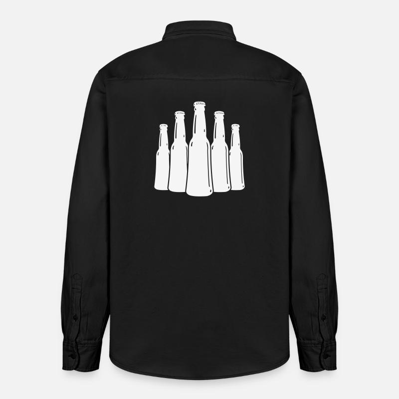 Silhouette des bouteilles de bière - Chemise unisexe coupe décontractée bio Stanley/Stella - noir délavé