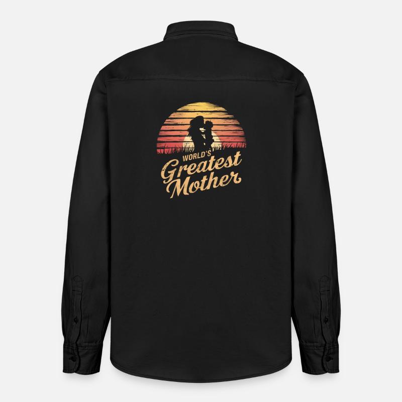 Die größte Mutter der Welt - Relaxed Fit Unisex Organic Hemd von Stanley/Stella - washed Black