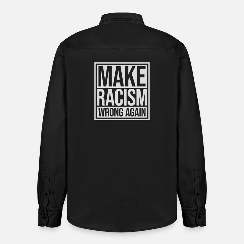 make racism wrong again - Relaxed Fit Unisex Organic Hemd von Stanley/Stella - washed Black