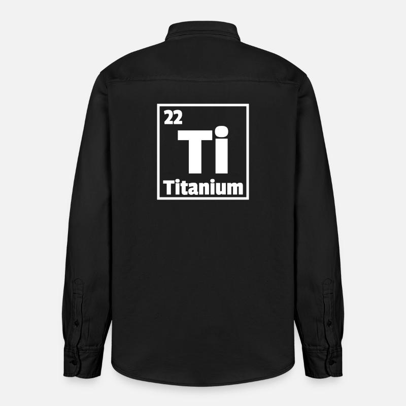 Titan Ti Periodensystem der Elemente - Relaxed Fit Unisex Organic Hemd von Stanley/Stella - washed Black