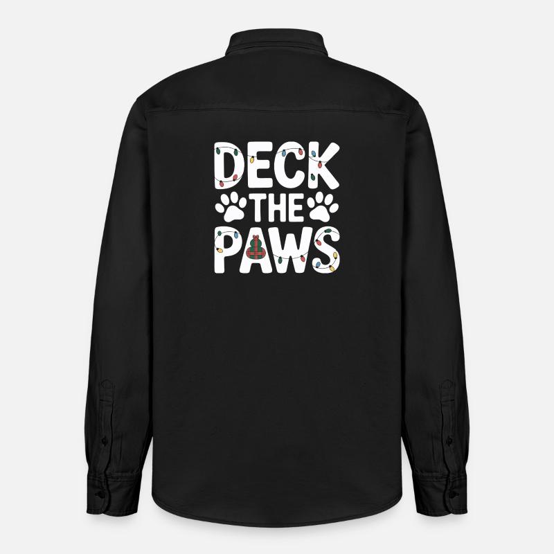 Fête de Noël Deck the Paws - Chemise unisexe coupe décontractée bio Stanley/Stella - noir délavé